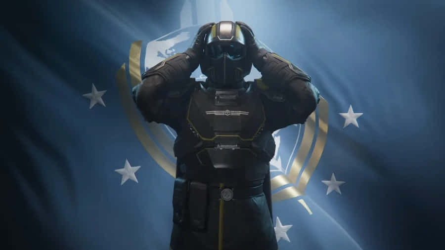 Helldivers2 Saluting Soldier Wallpaper