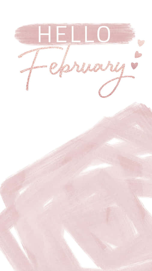 Hello February Pink Aesthetic Wallpaper
