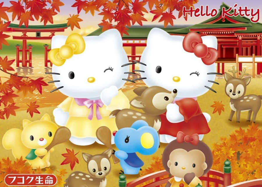 Hello Kitty And Friends Enjoying Their Time Together Wallpaper