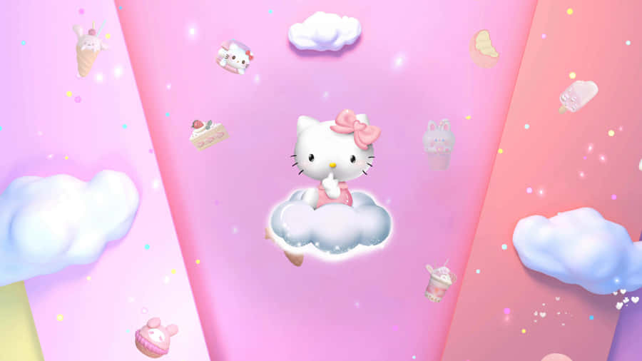 Hello Kitty Cloud Adventure Wallpaper
