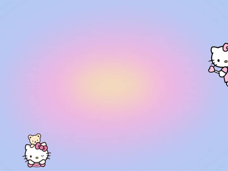 Hello Kitty Pastel Gradient Background Wallpaper