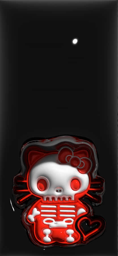 Hello Kitty Skull Neon Art Wallpaper