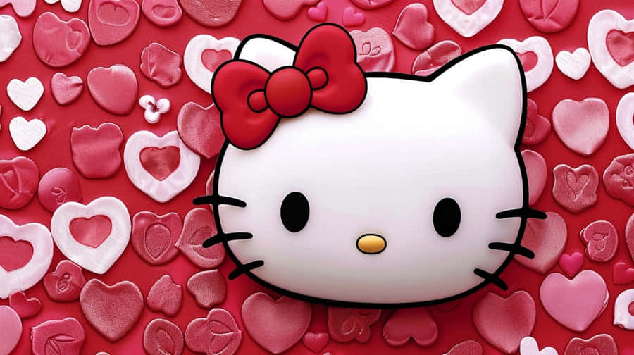 Hello Kitty Valentine Hearts Backdrop Wallpaper