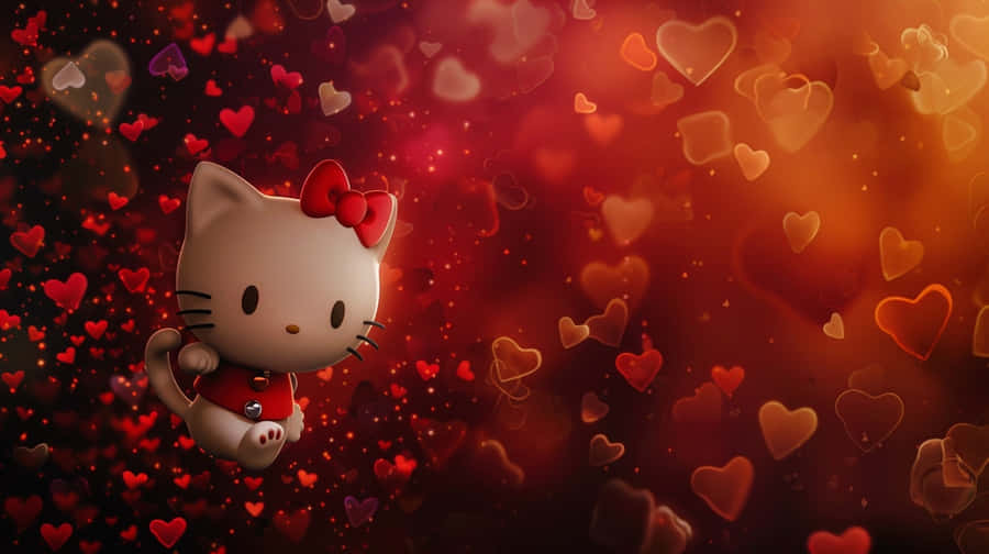 Hello Kitty Valentine Hearts Backdrop Wallpaper