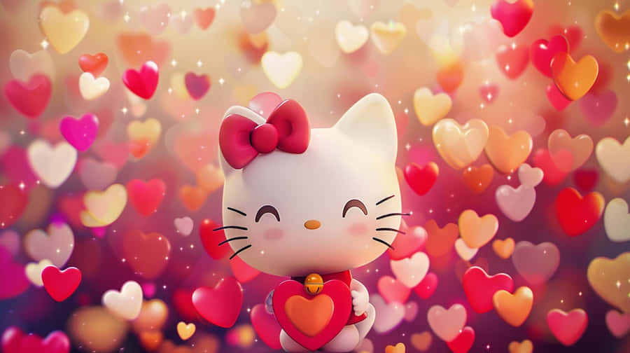 Hello Kitty Valentine Hearts Backdrop Wallpaper