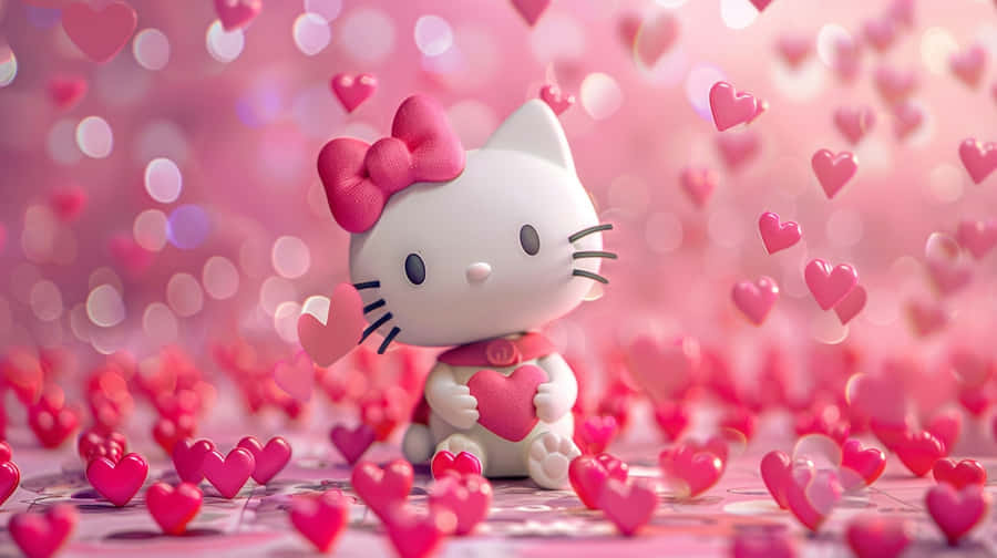 Hello Kitty Valentine Hearts Backdrop Wallpaper