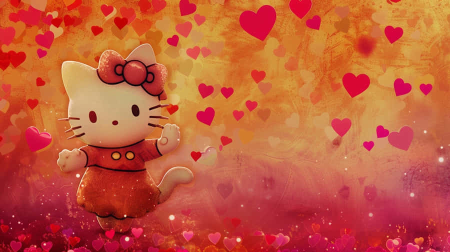 Hello Kitty Valentine Hearts Backdrop Wallpaper