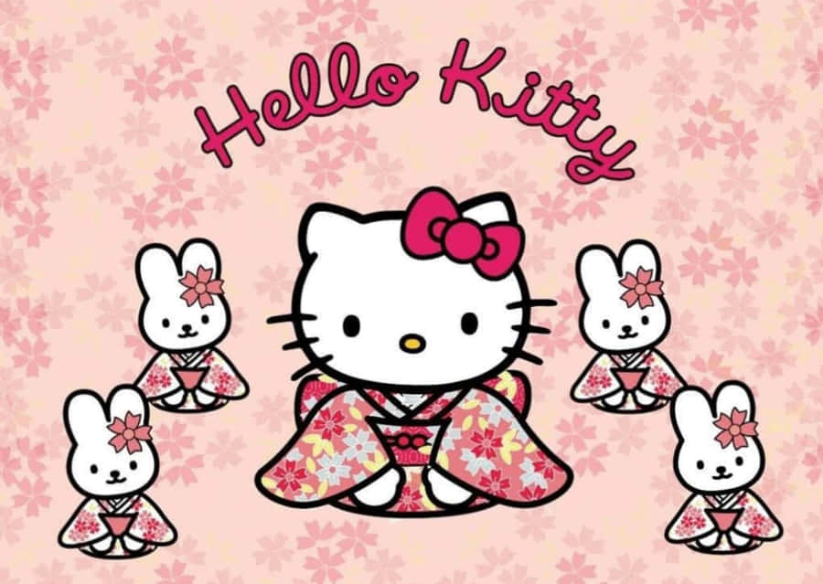 Hello Kittyand Friendsin Kimono Wallpaper