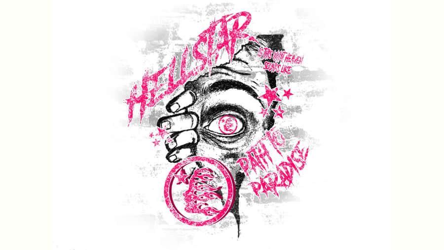 Hellstar Eye And Hand Design Wallpaper