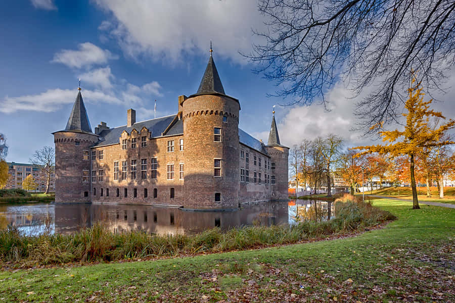 Helmond Castle Autumn Reflections Wallpaper