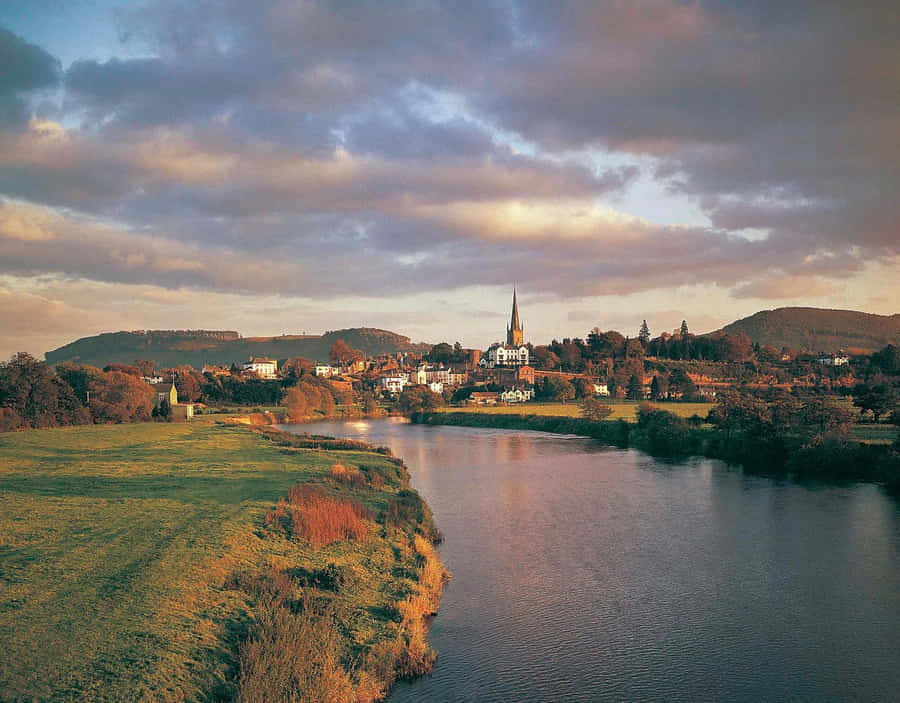 Hereford River Wye Sunset Wallpaper