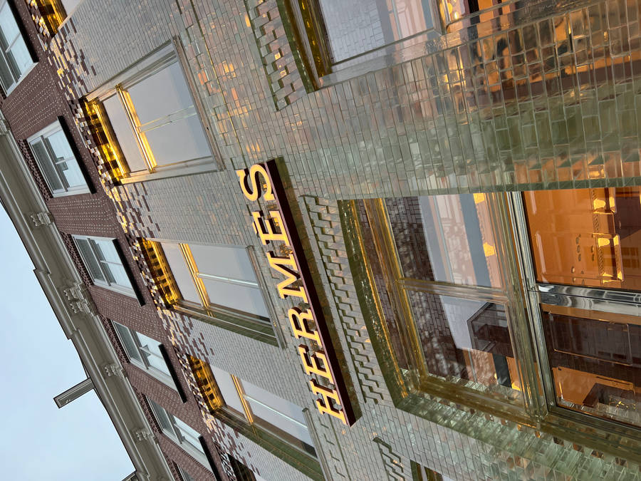 Hermes Store With Clear Bricks Wallpaper