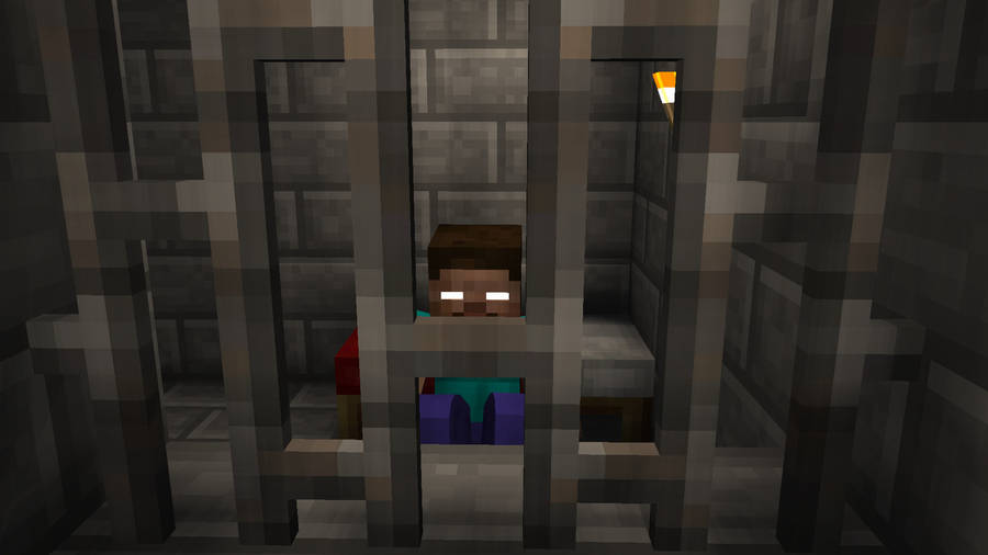 Herobrine Minecraft Jail Wallpaper