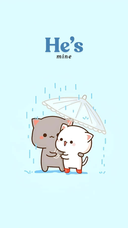 Hes Mine Cute Cat Love Wallpaper