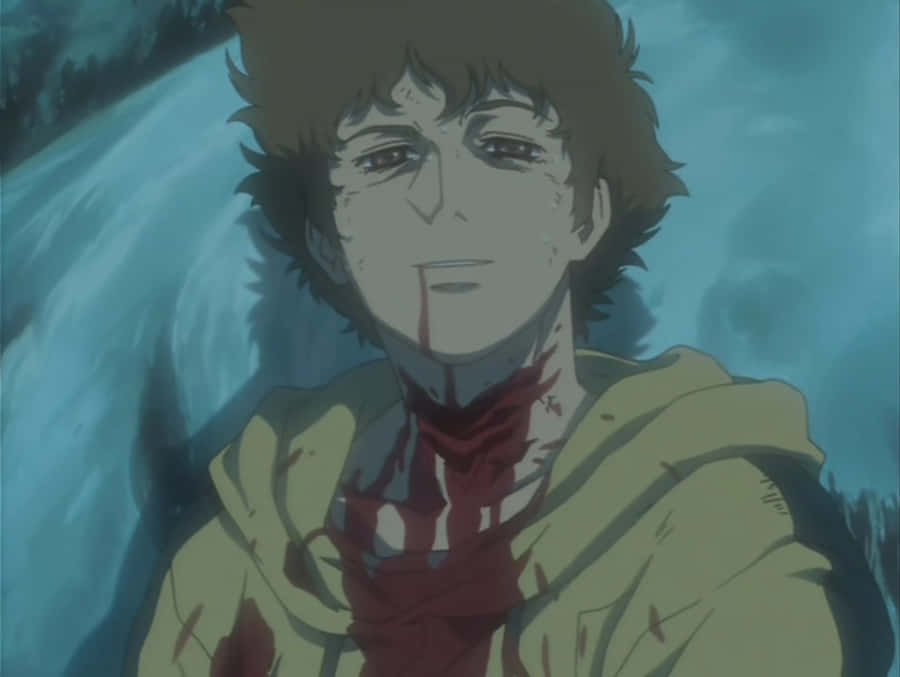 Hige From Wolf's Rain Anime Series Against A Scenic Background Wallpaper