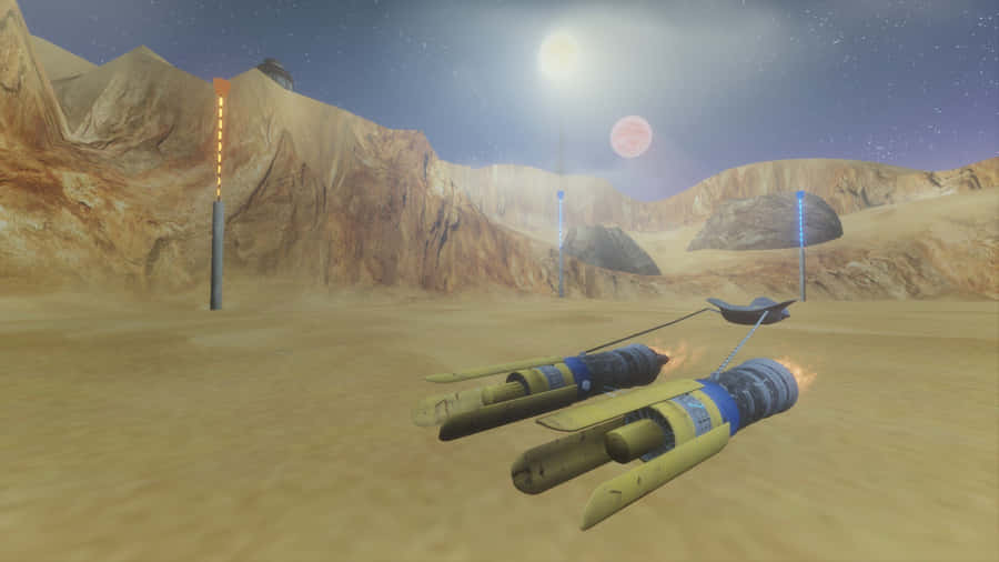 High-speed Podracing On Tatooine Wallpaper