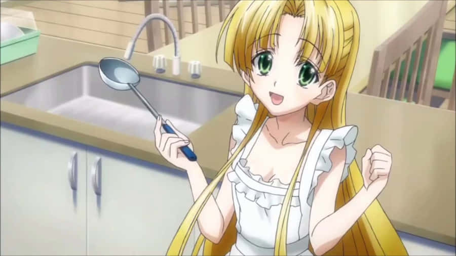 Highschool Dx D Asia Argento Cooking Scene Wallpaper