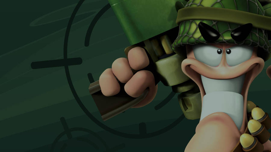Hilarious Mayhem With The Ultimate Worms Game Cover Wallpaper