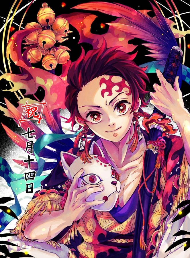 Hinokami Kagura Tanjiro Katana Wallpaper