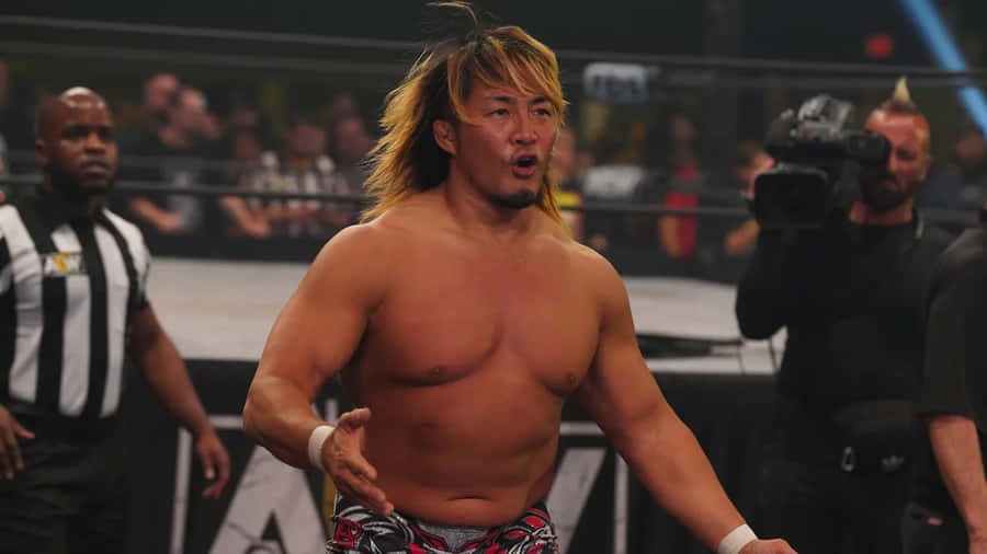 Hiroshi Tanahashi Wrestling Match Intensity Wallpaper