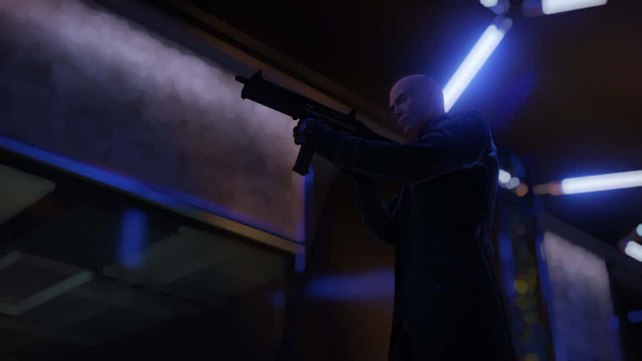 Hitman Agent 47 Walking Through A Hallway Wallpaper