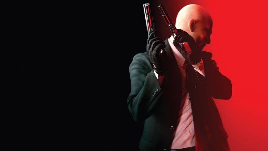 Hitman Full 4k Black And Red Wallpaper