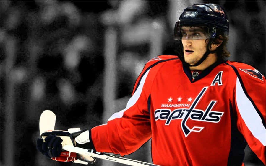 Hockey_ Player_in_ Red_ Jersey Wallpaper