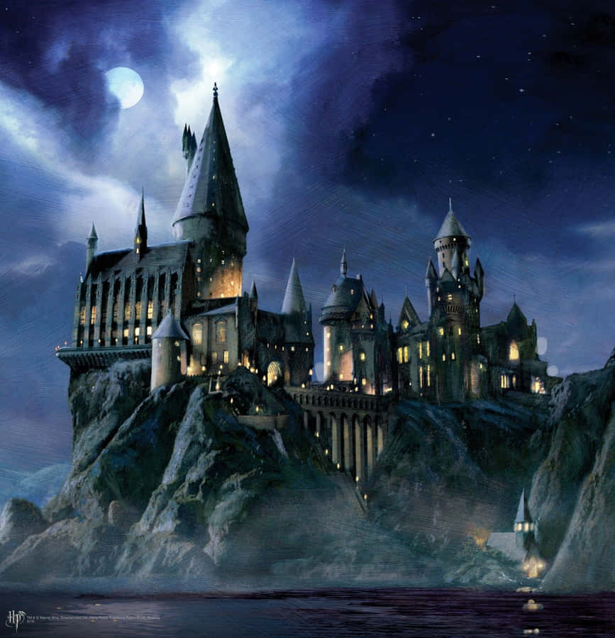 Hogwarts Castle Dark Moon Wallpaper