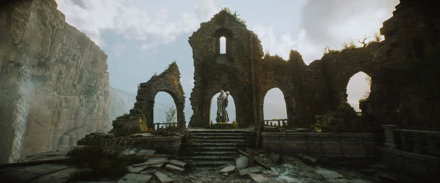 Hogwarts Legacy_ Ancient Ruins_ Cliffside_ View Wallpaper