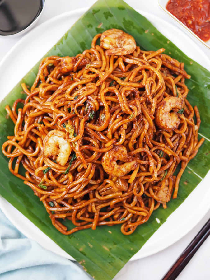 Hokkien Mee On Banana Leaf Wallpaper