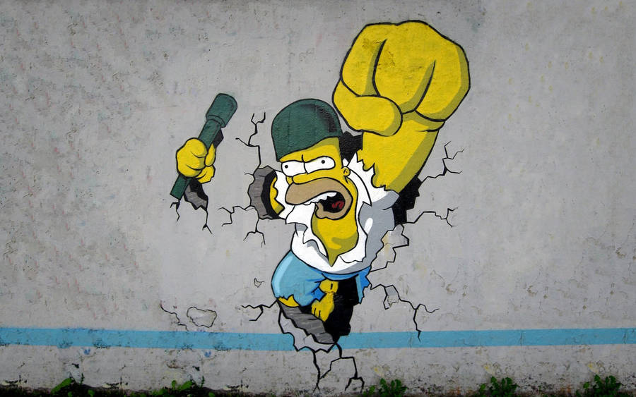 Homer Simpson Graffiti Wallpaper