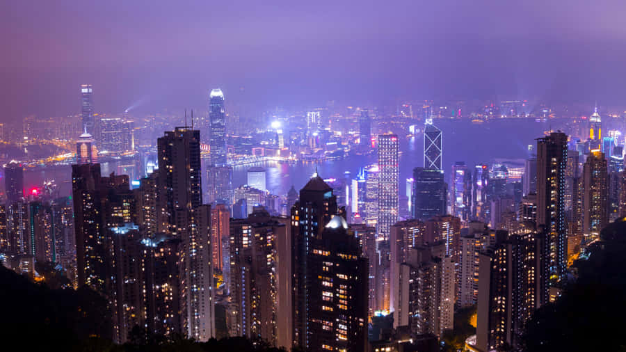 Hong Kong_ Night Skyline_4 K Aesthetic.jpg Wallpaper