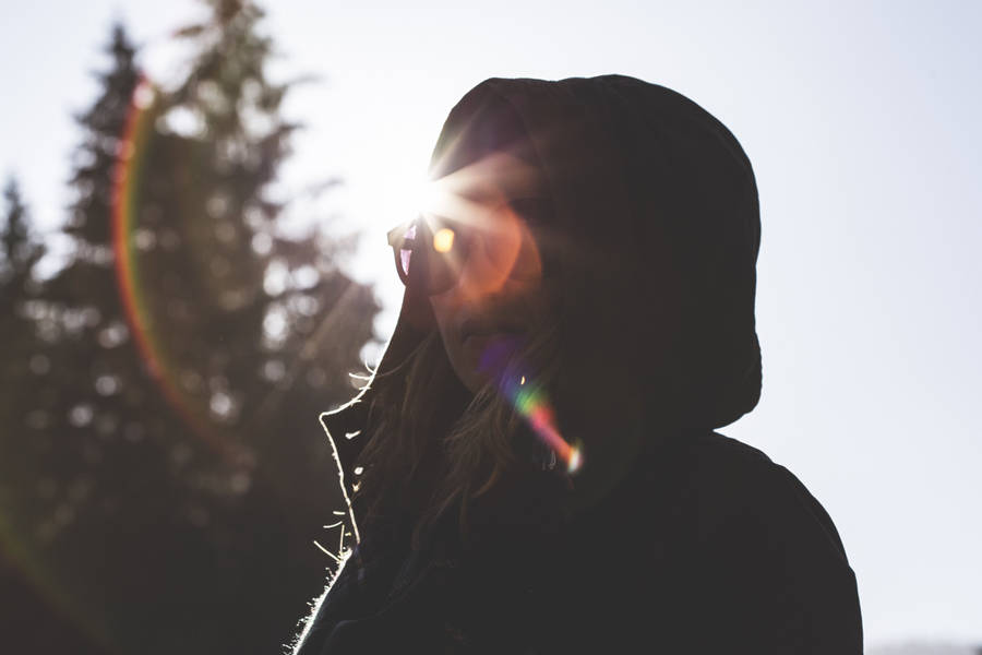 Hoodie Girl Wearing Glasses Wallpaper