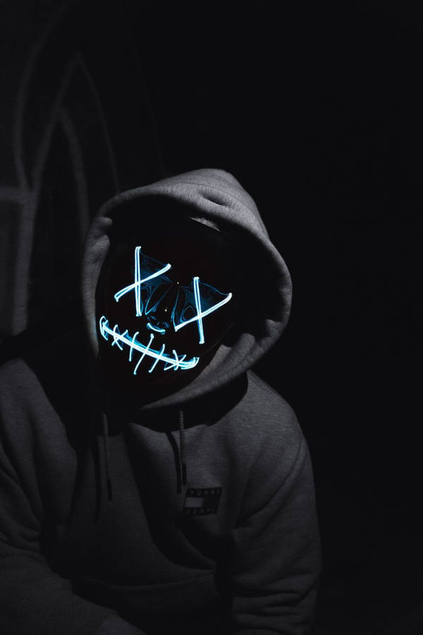 Hoodie Guy With Electronic Mask Wallpaper