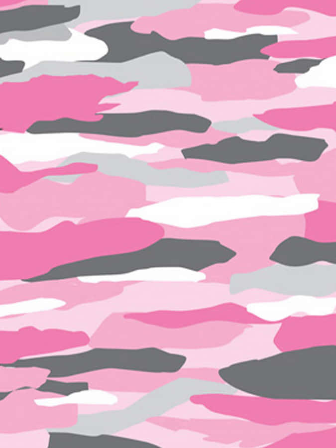 Horizontal Pink Camo Pattern Wallpaper
