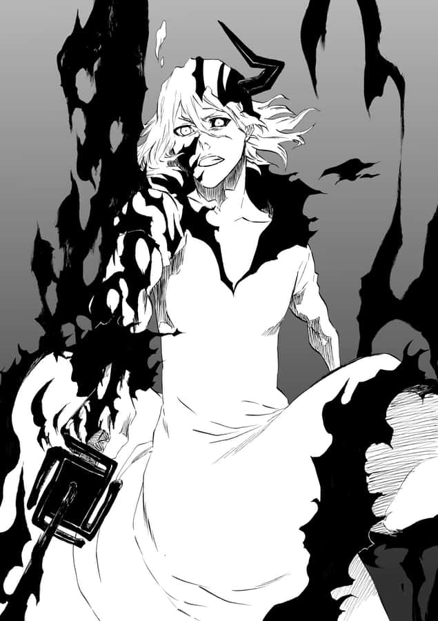 Horned Figure Black Flames Wallpaper