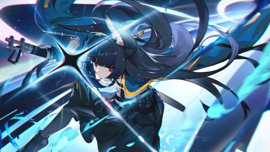 Hoshimi Miyabi Action Pose Wallpaper