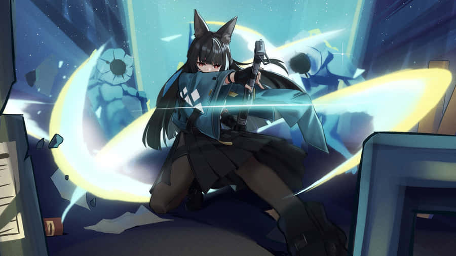 Hoshimi Miyabi Action Scene Wallpaper