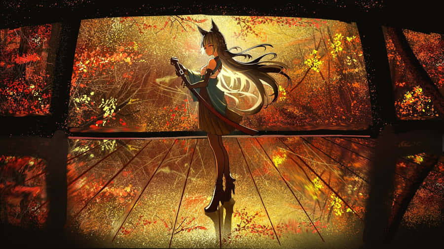 Hoshimi Miyabi Autumn Dance Wallpaper