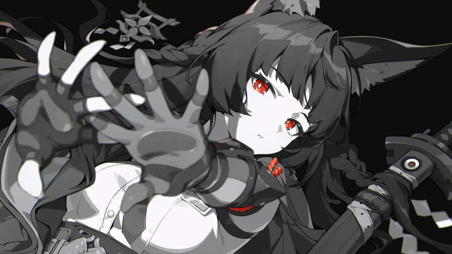 Hoshimi Miyabi Dynamic Action Pose Wallpaper