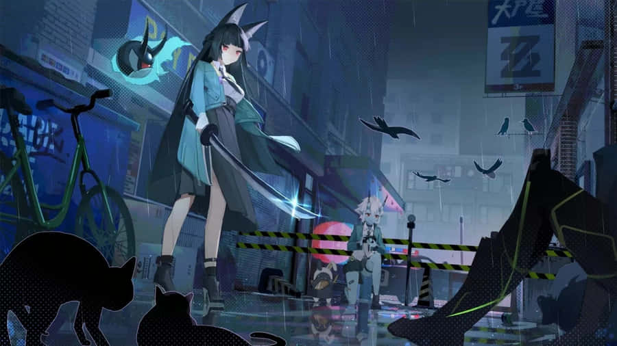 Hoshimi Miyabi Night Scene Wallpaper