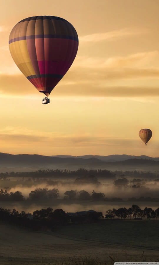 Hot Air Balloon Sepia Filter Smartphone Background Wallpaper