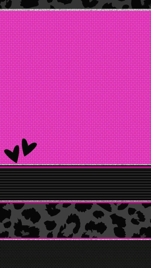 Hot Pink And Grey Leopard Print Wallpaper