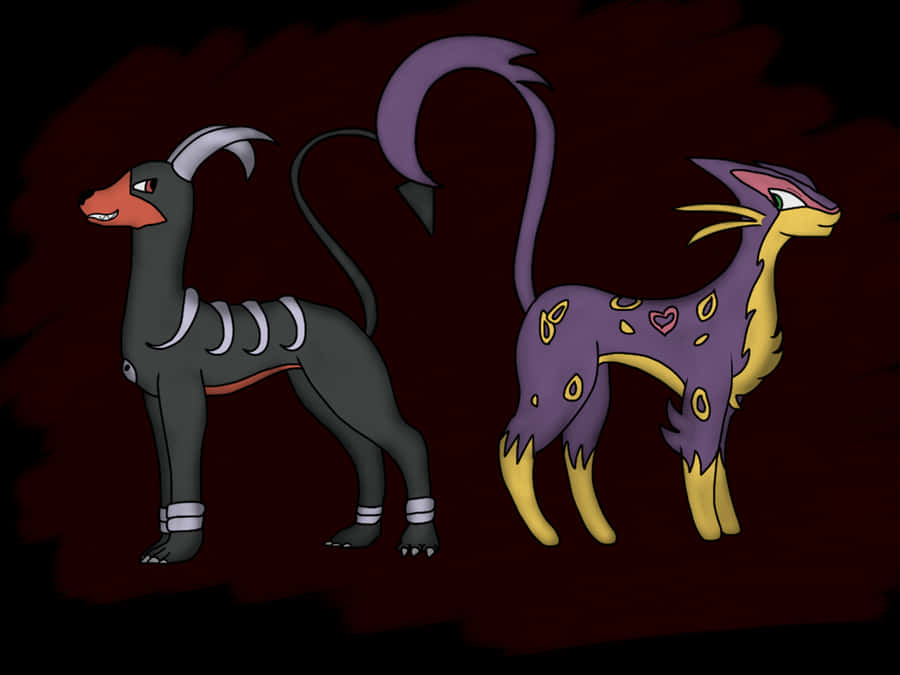 Houndoom And Liepard Wallpaper