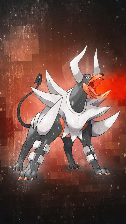 Houndour Playing In An Enchanted Forest Wallpaper