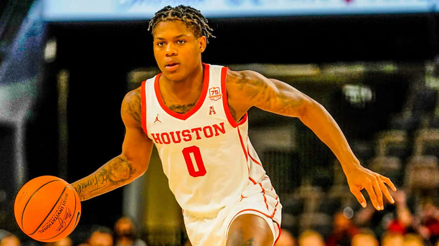 Houston Basketball Player Dribbling Wallpaper