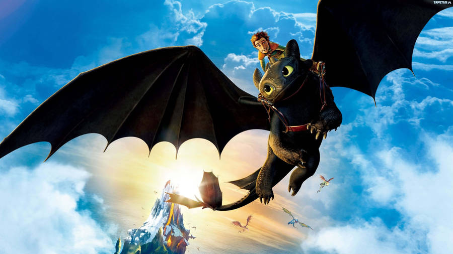 How To Train Your Dragon Over The Clouds Wallpaper