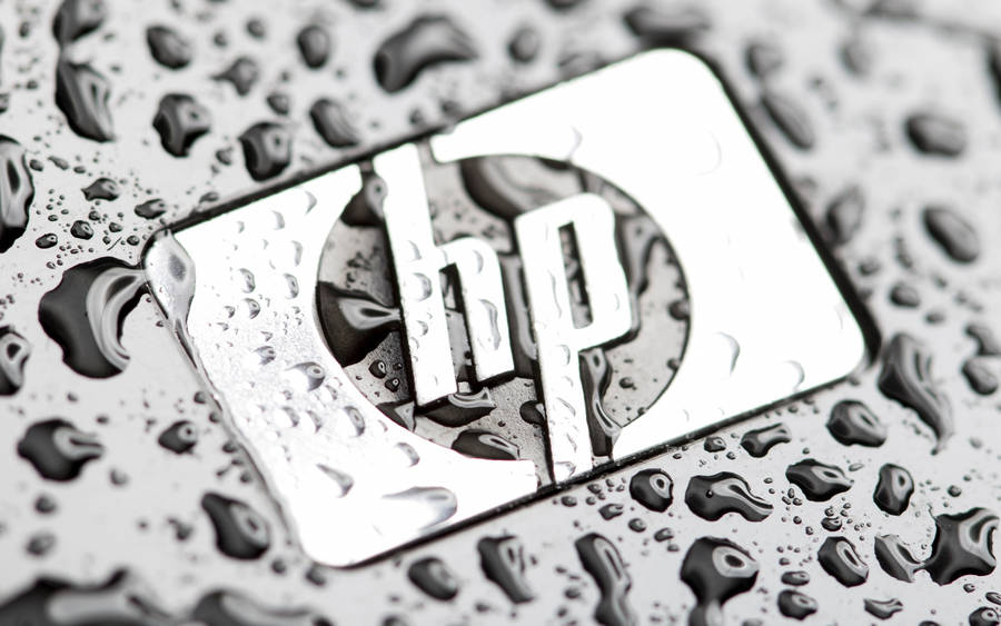 Hp Laptop Logo With Water Drops Wallpaper