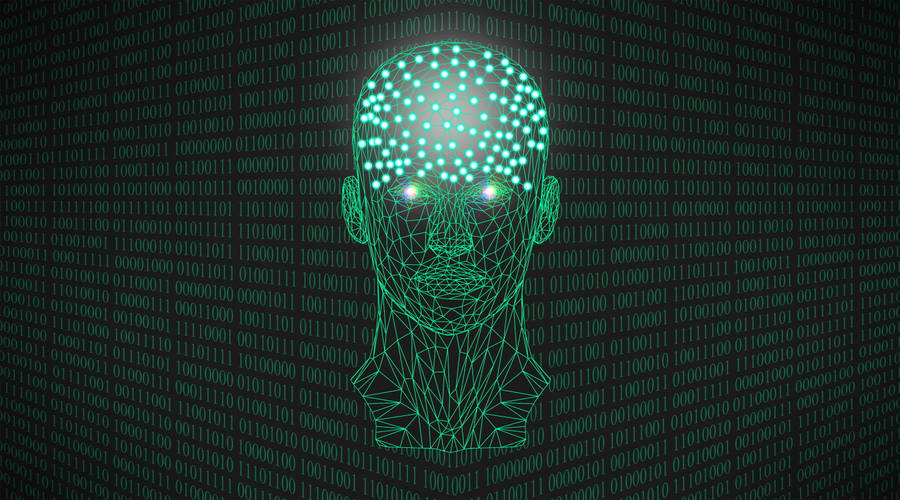 Human Mind Graphic With Binary Code Wallpaper