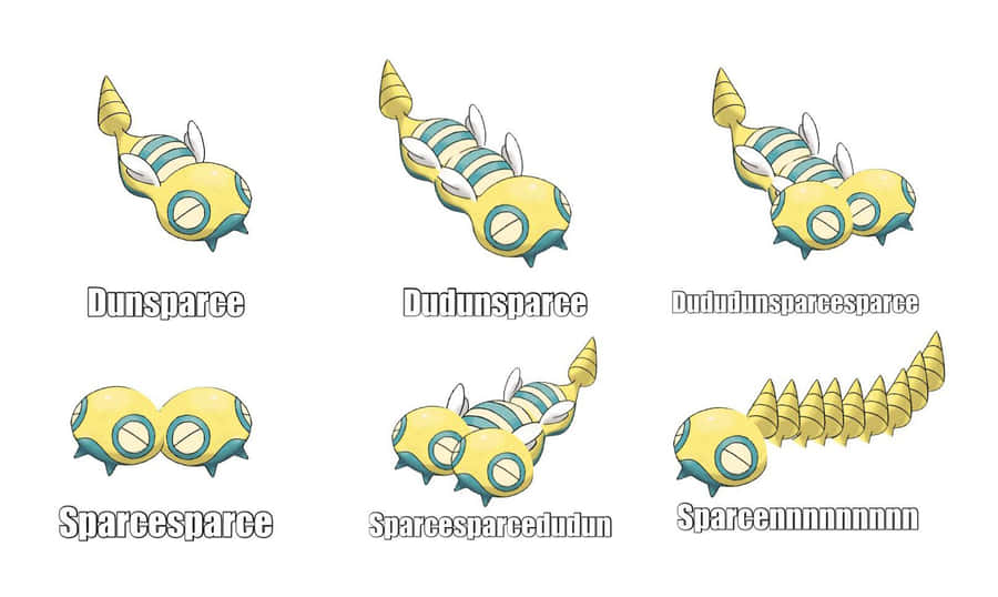 Humorous Dunsparce Variations In Pokemon Illustration Wallpaper
